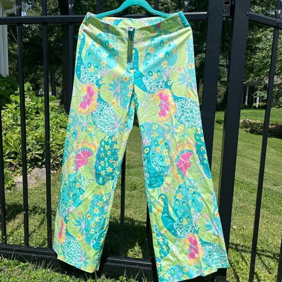Lilly Pulitzer Peacock Wide Leg Pants - Picture 6 of 8